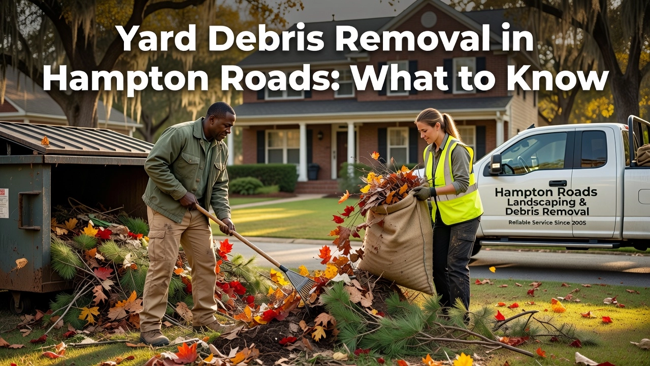 Professional header image for list-based article: Yard Debris Removal in Hampton Roads: What to Know